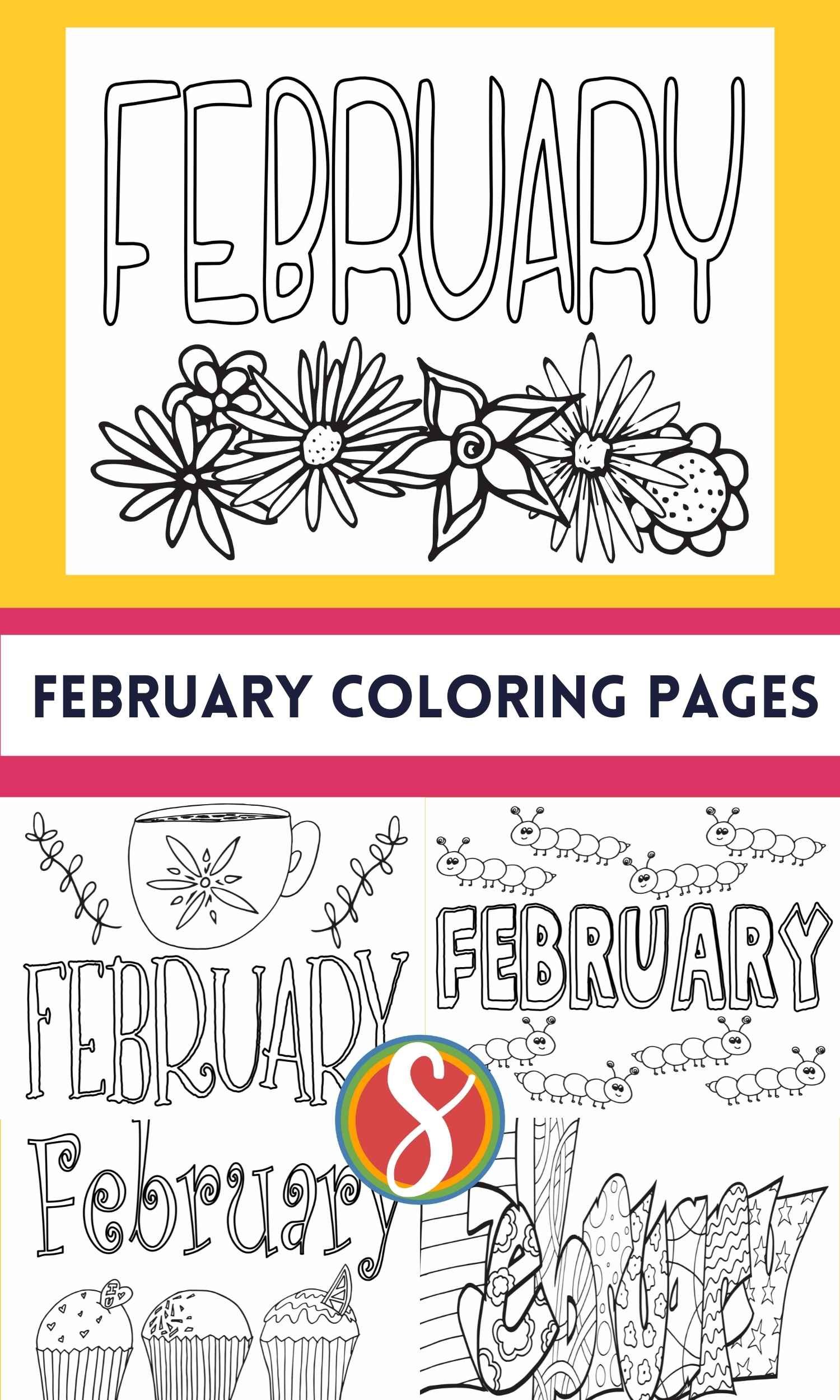 Free february coloring pages â stevie doodles