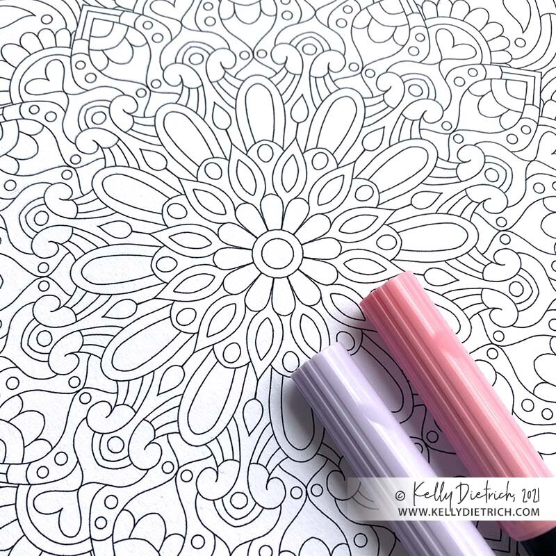 Free mandala coloring page for february â kelly dietrich mandala art