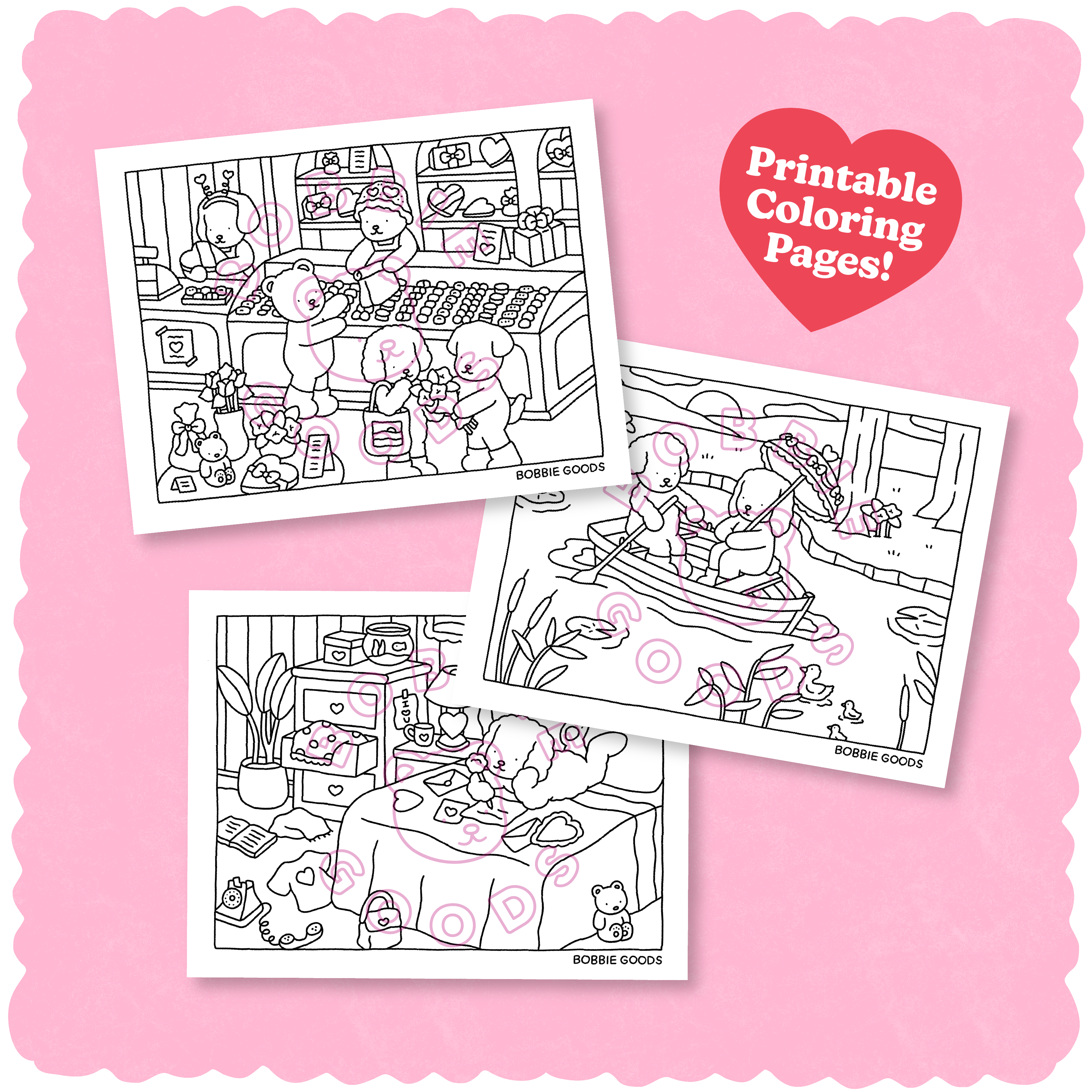 Digital download â february coloring pages â bobbie goods