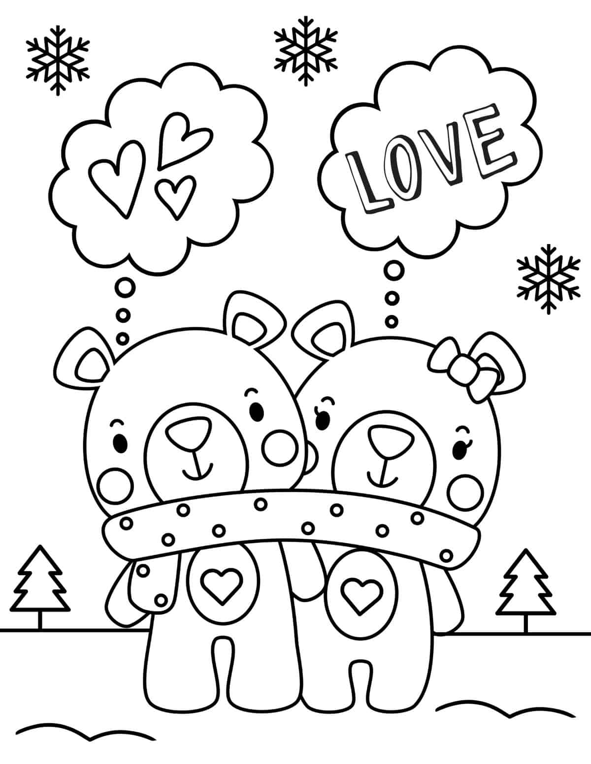 Free valentine coloring pages for kids