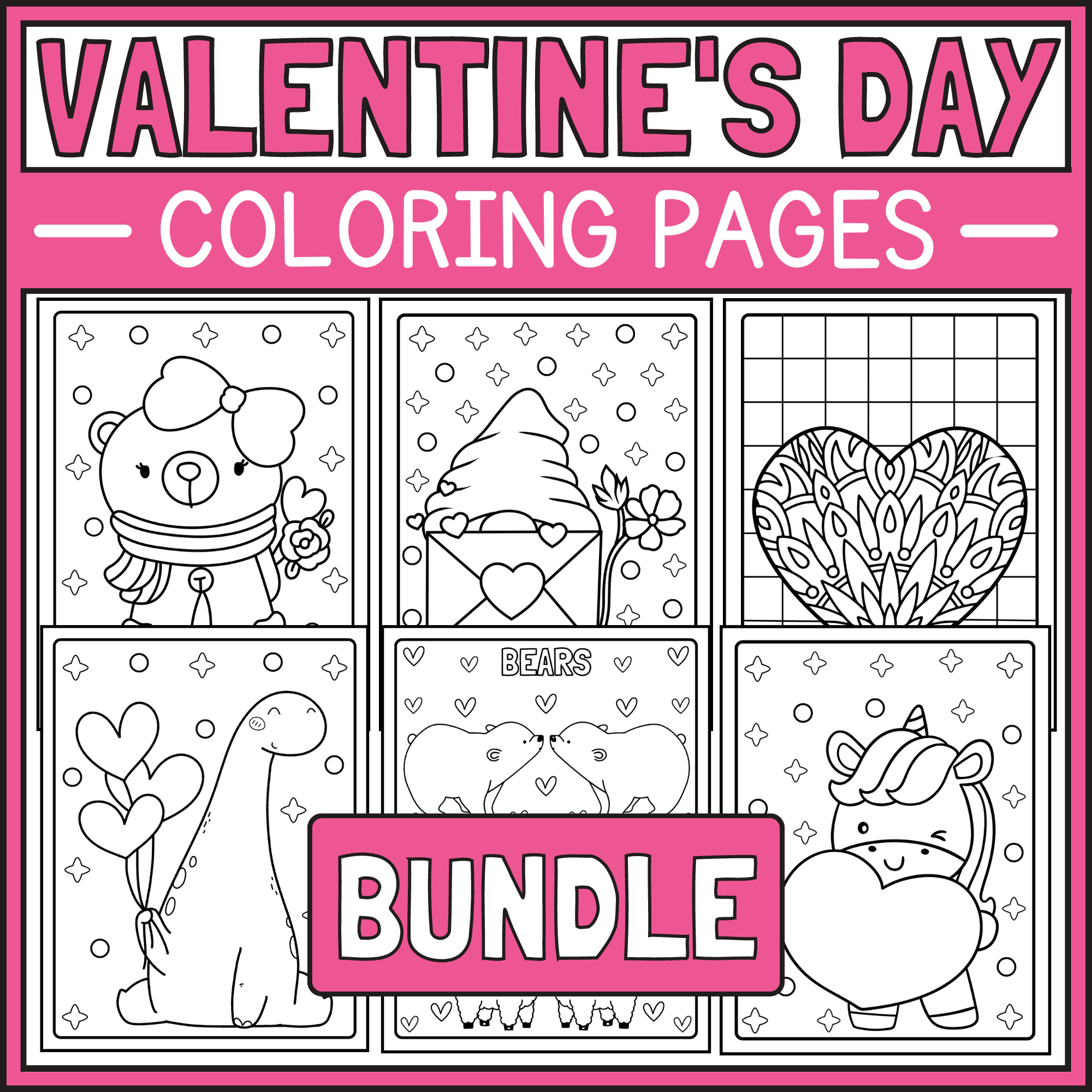 Valentines day coloring pages bundle february coloring pages made by teachers