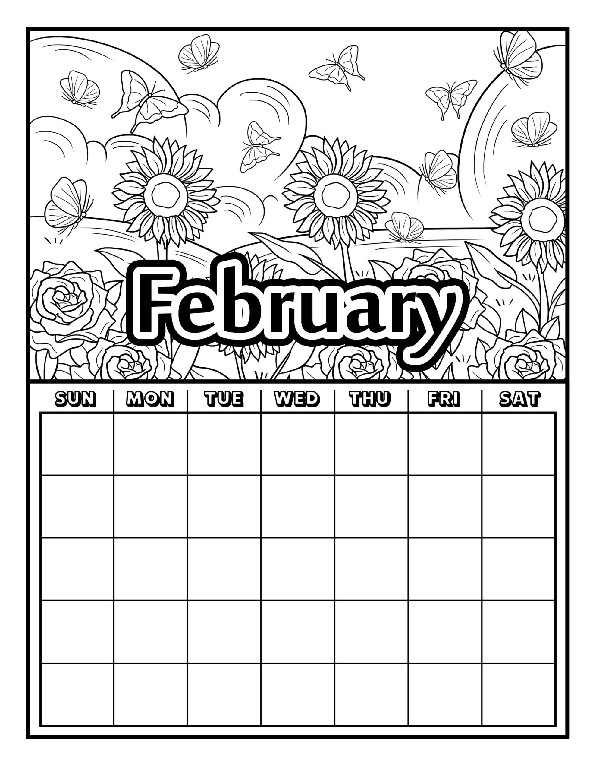 Coloring pages february