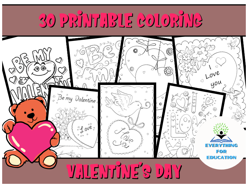 Valentines day cards coloring pageshappy valentine fun february teaching resources