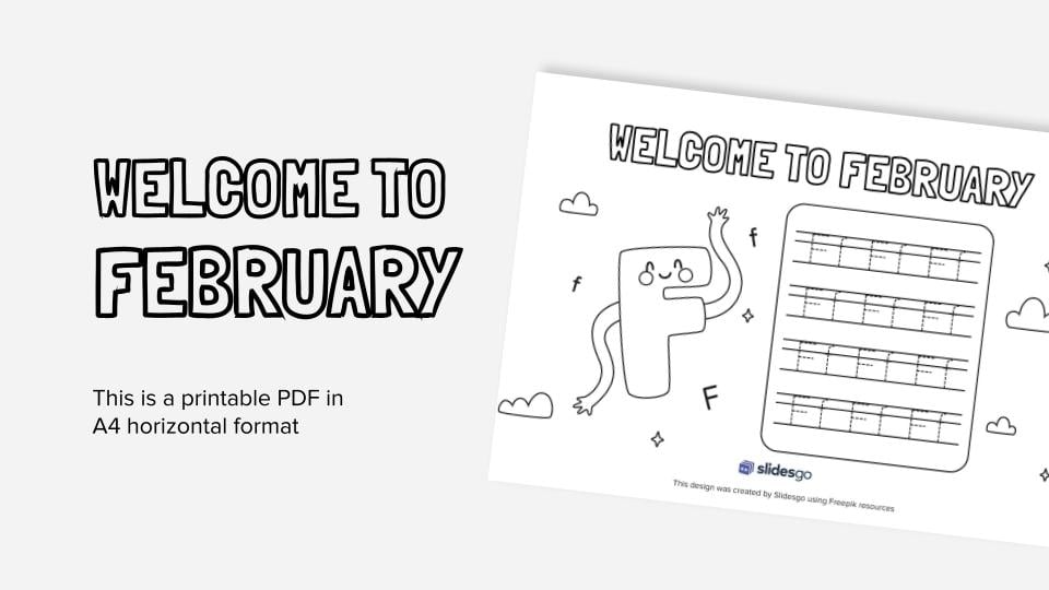 Wele to february printable coloring worksheet