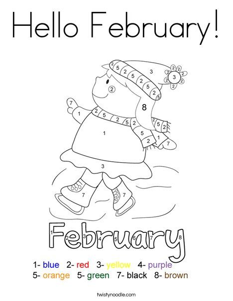 Hello february coloring page february colors coloring pages february worksheets