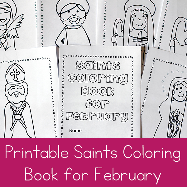 Saints coloring book for february