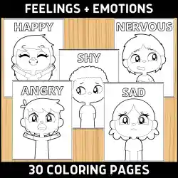 Feelings emotions coloring pages by teach simple