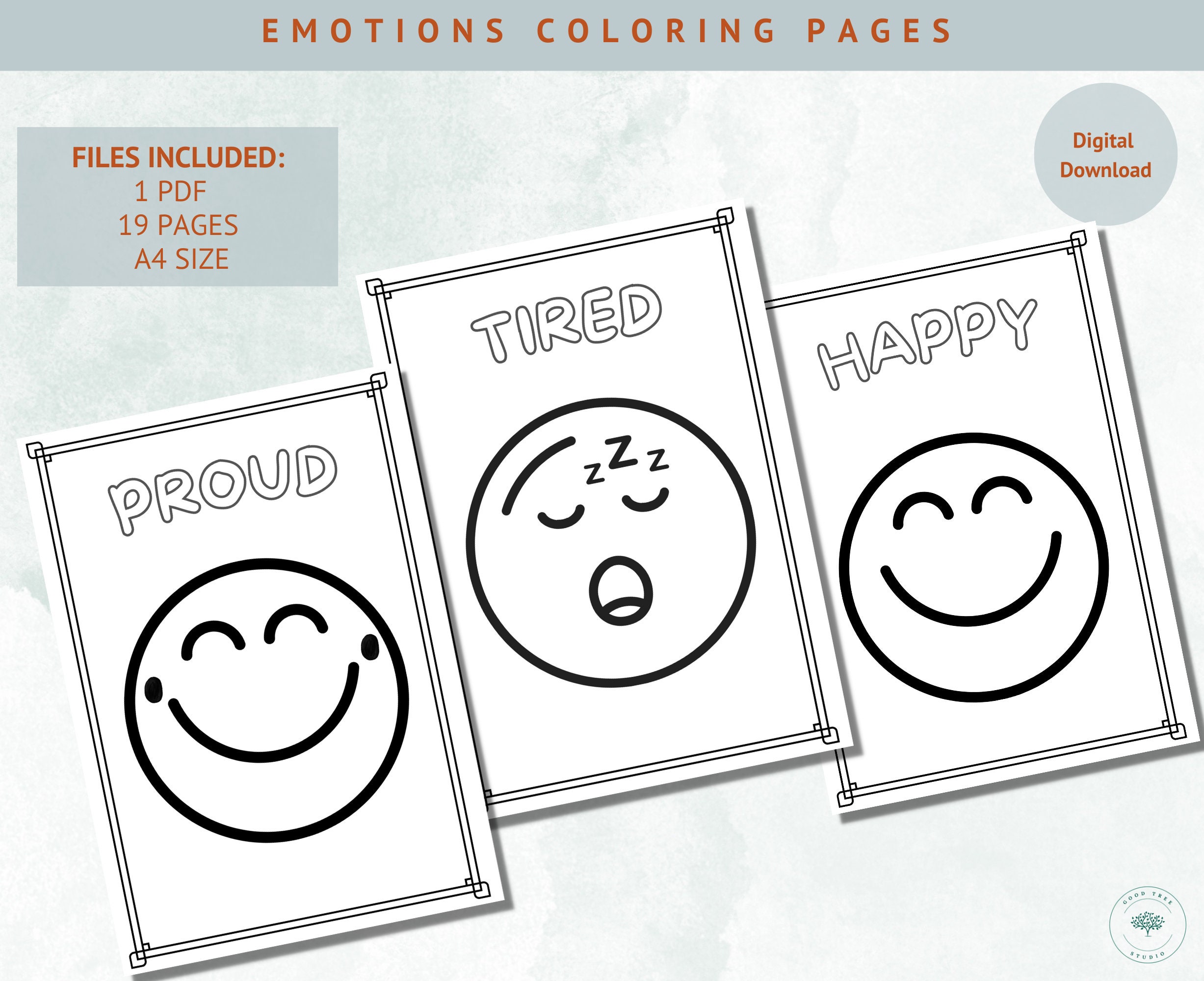 Emotions coloring pages coloring activities for kids kids learning tool teaching resources learning tool play therapy kids feelings