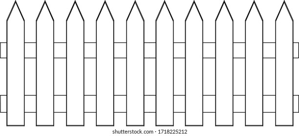 Fence simpleisolated on whiteoutlinesketchvector stock vector royalty free