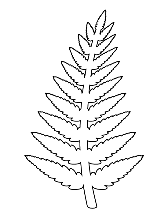 Printable fern template leaf template paper flower template paper decorations diy