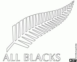 Printable coloring pages of ferns national rugby team all blacks emblem the silver fern coloring page coloring pages rugby all blacks