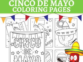 Mexican fiesta cinco de mayo coloring pages teaching resources