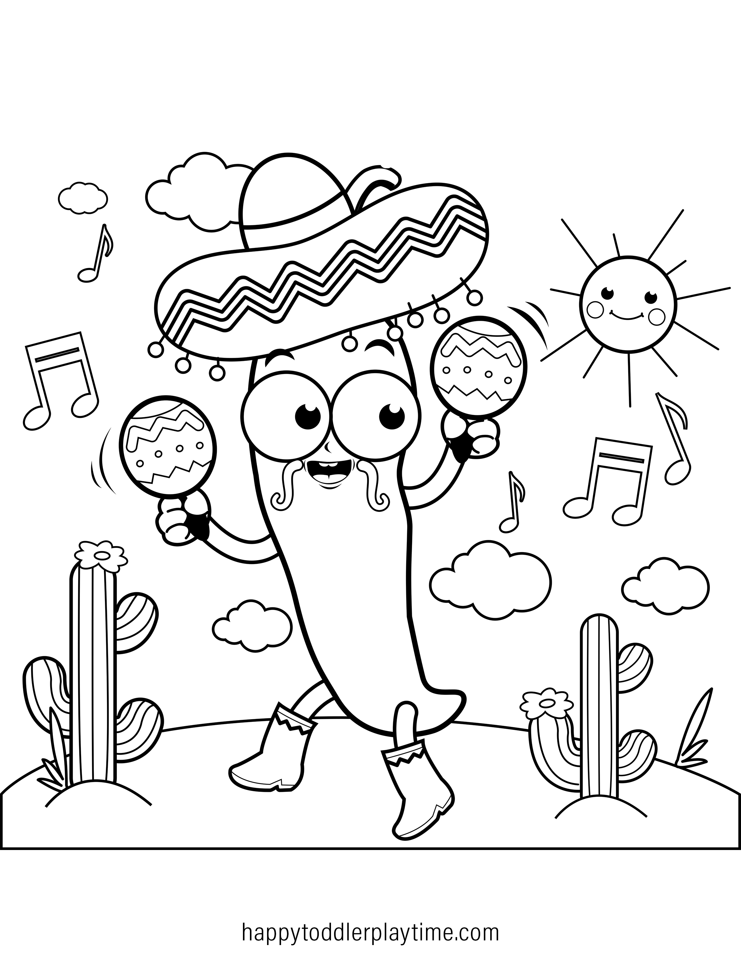 Free cinco de mayo coloring pages for kids