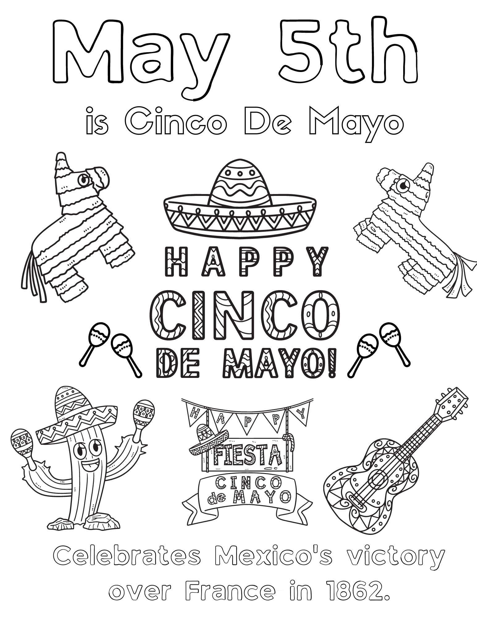 Free printable may coloring pages for kids and adults