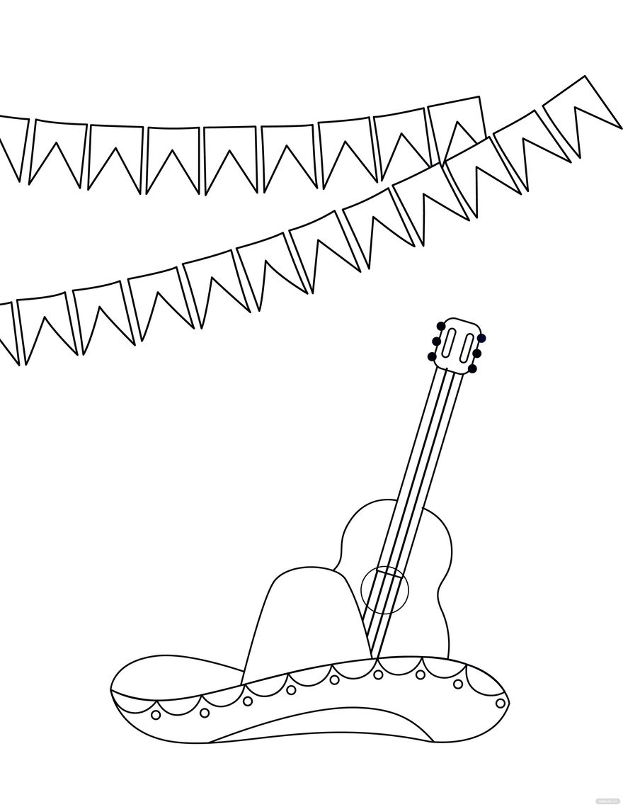 Free fiesta cinco de mayo coloring page