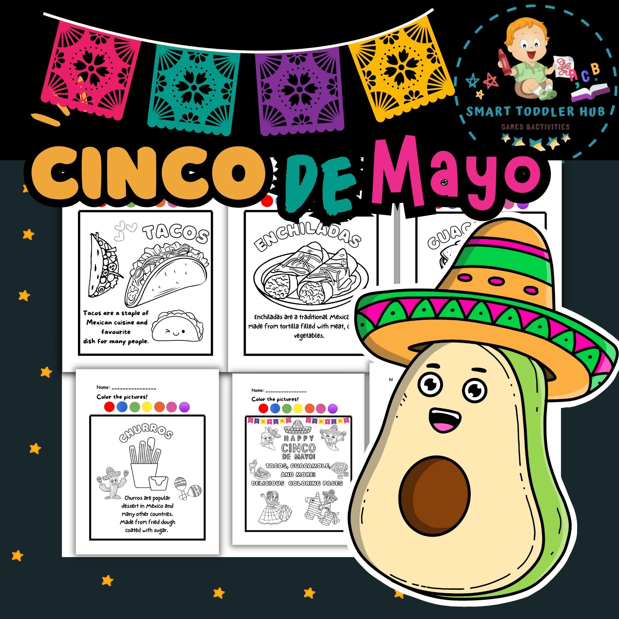 Delicious cinco de mayo a mexican food fiesta coloring pages made by teachers