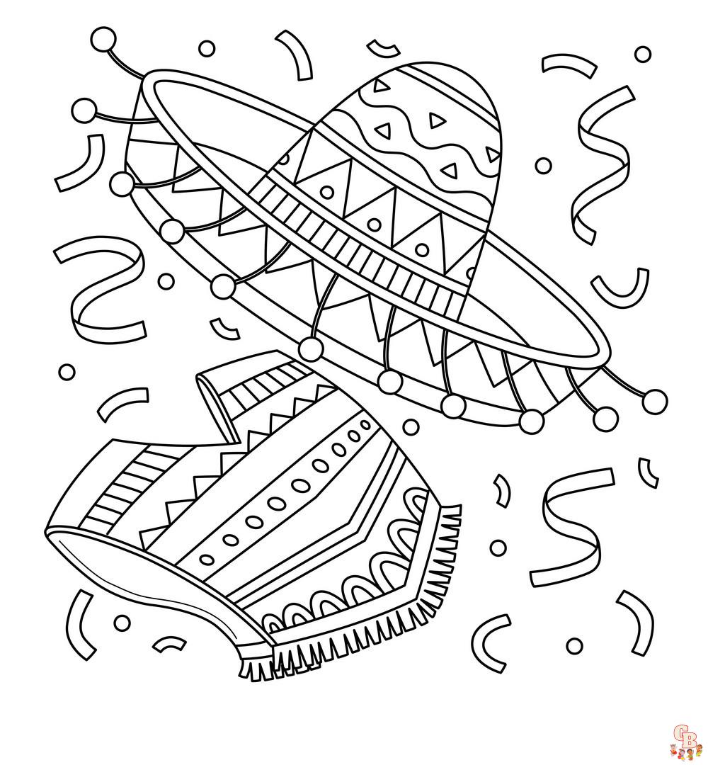 Celebrate cinco de mayo coloring pages with free printable