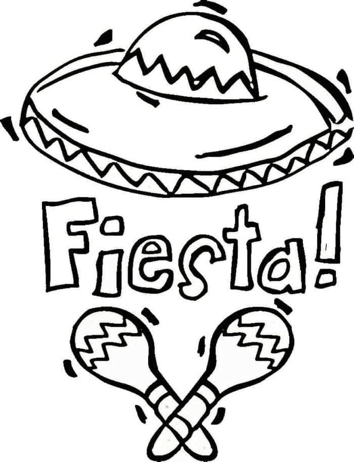 Cinco de mayo fiesta coloring page