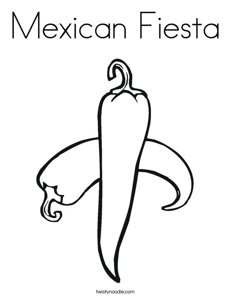 Mexican fiesta coloring page