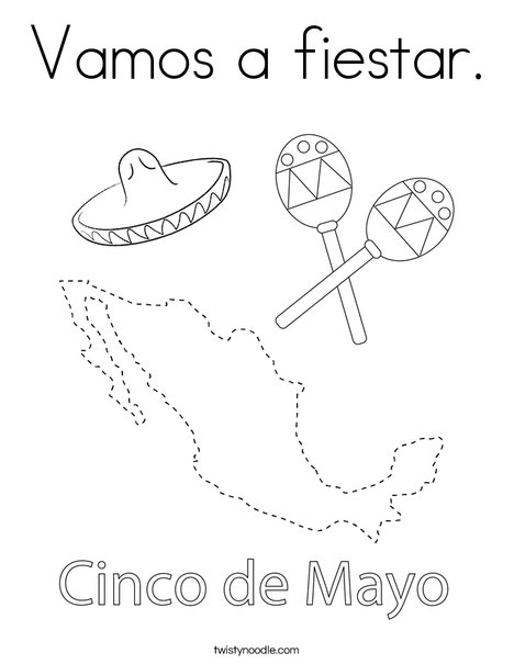 Vamos a fiestar coloring page