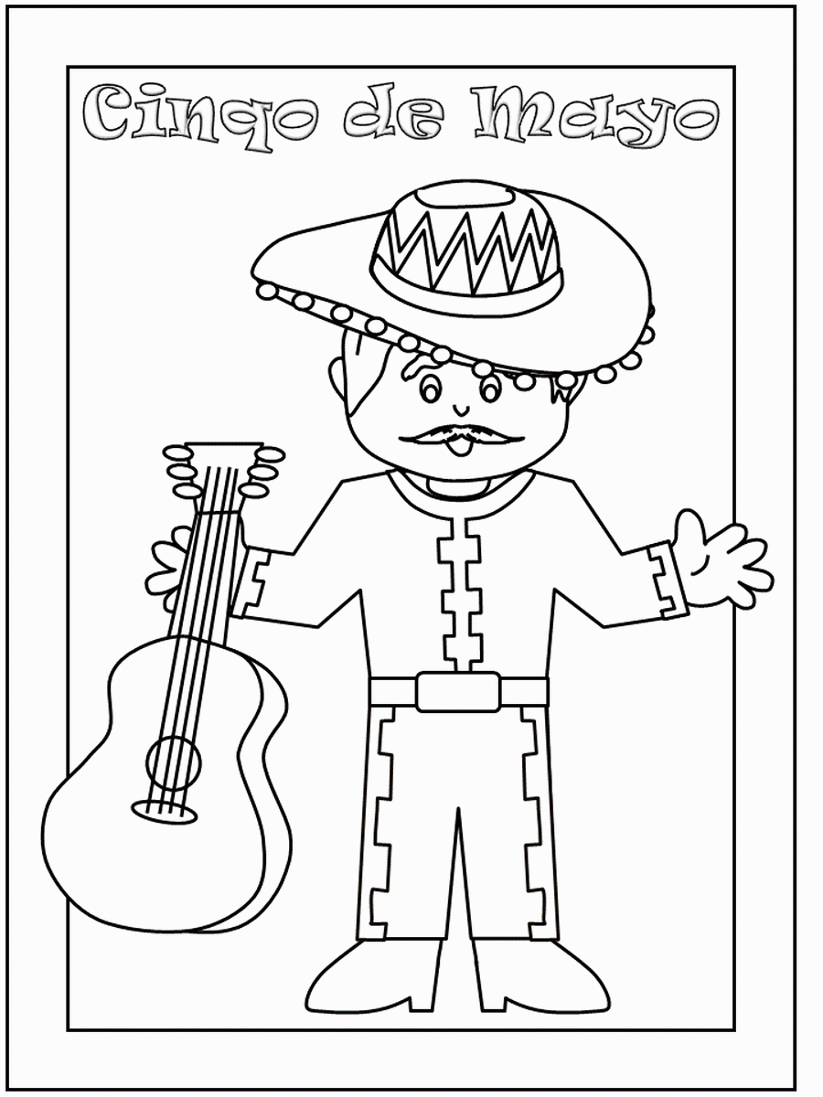 Fiesta mexican coloring pages â birthday printable