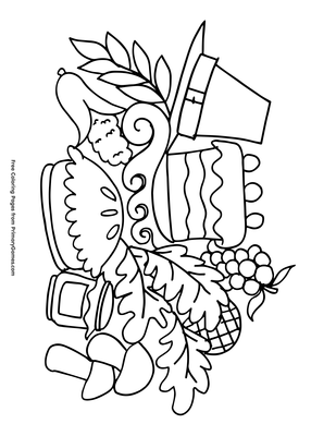 Thanksgiving food coloring page â free printable pdf from