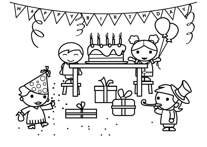 Coloring page birthday