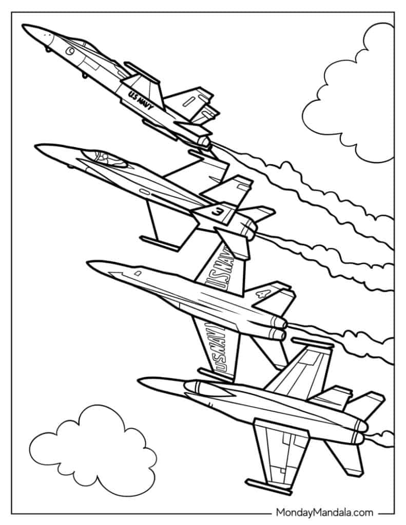 Jet coloring pages free pdf printables