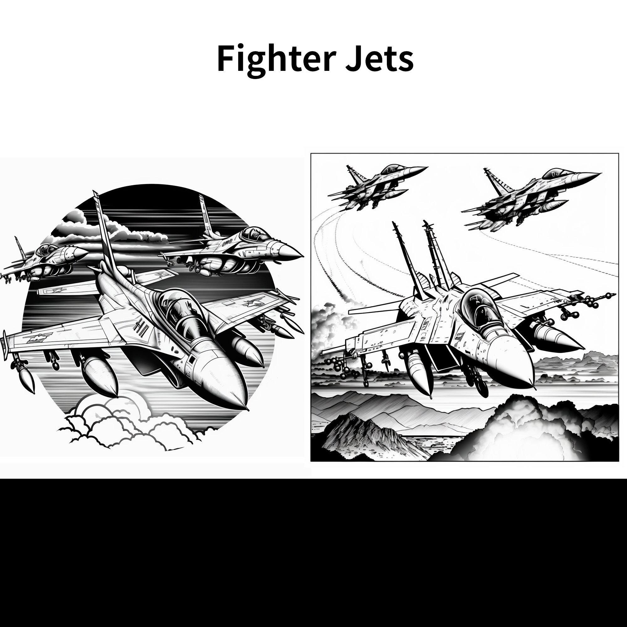 Coloring pages for kids fighter jets