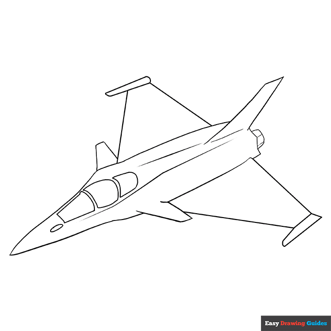 Jetplane coloring page easy drawing guides