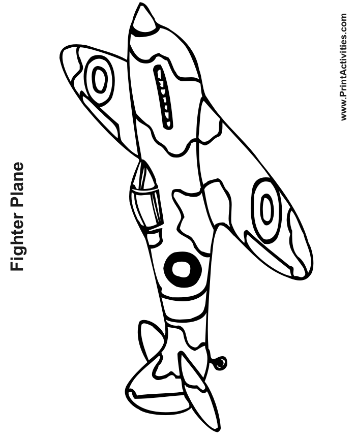 Fighter plane coloring page world war ii fighter plane