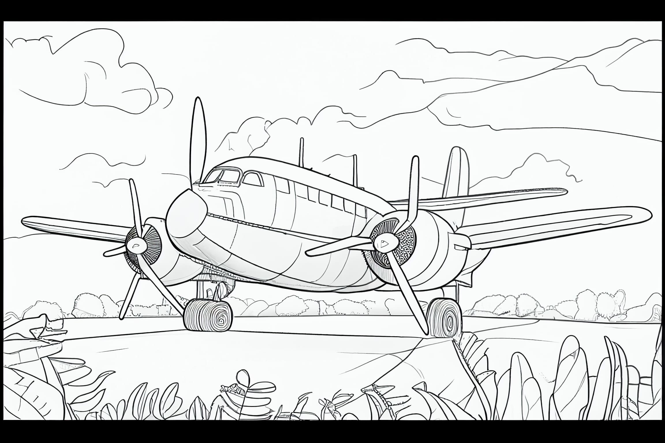 Airplane coloring pages free printable images