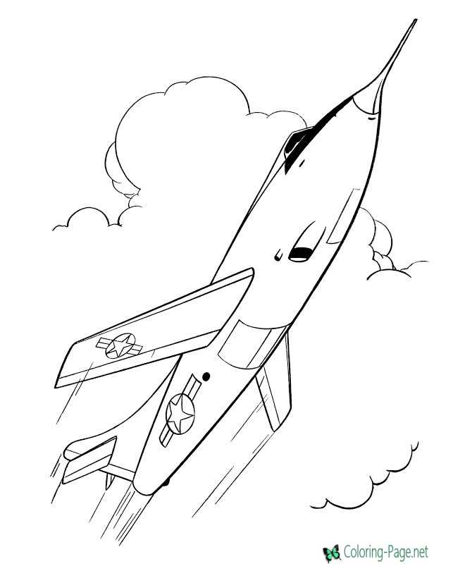 Military coloring pages air force jet