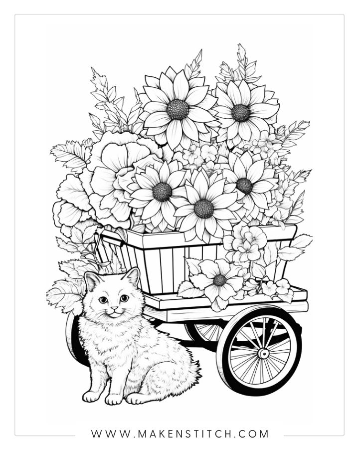 Flower coloring pages for kids and adults free printables