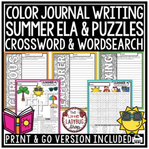 Summer coloring pages crossword puzzles