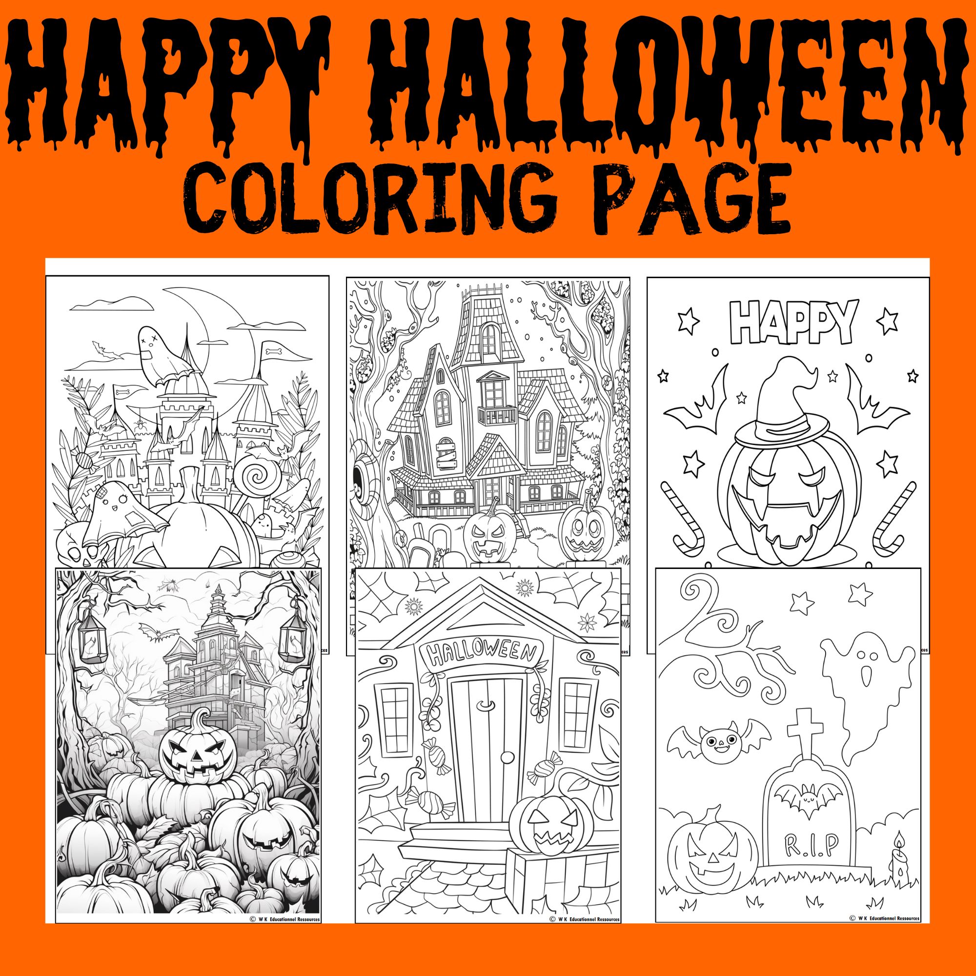 Happy halloween coloring pages coloring sheets coloring book clipart printable made by teachers