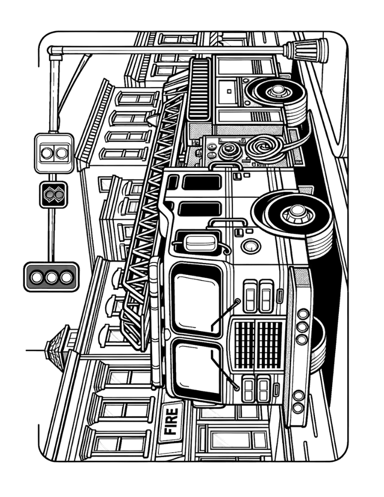 Free fire truck coloring pages for kids