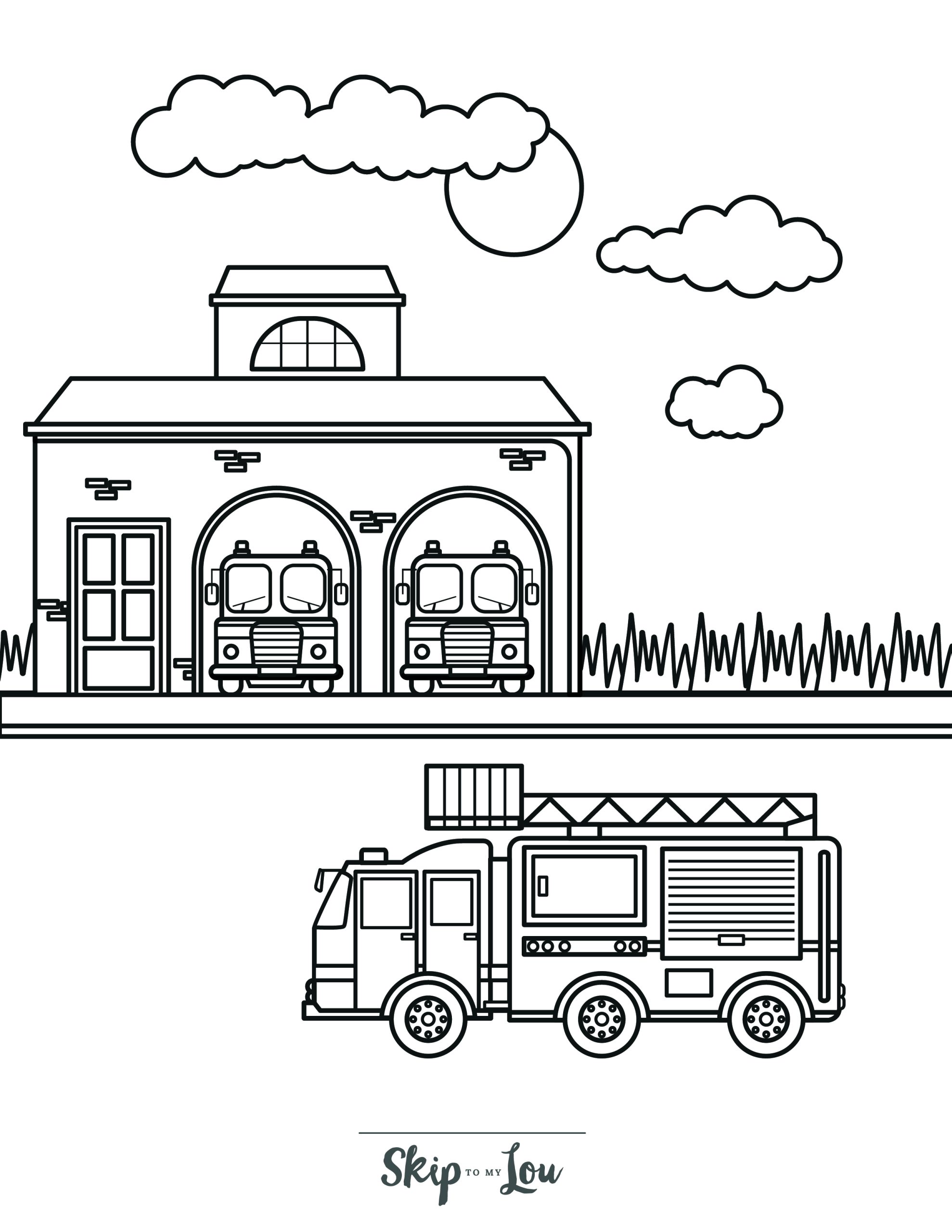 Free printable fire truck coloring pages with book download skip to my lou