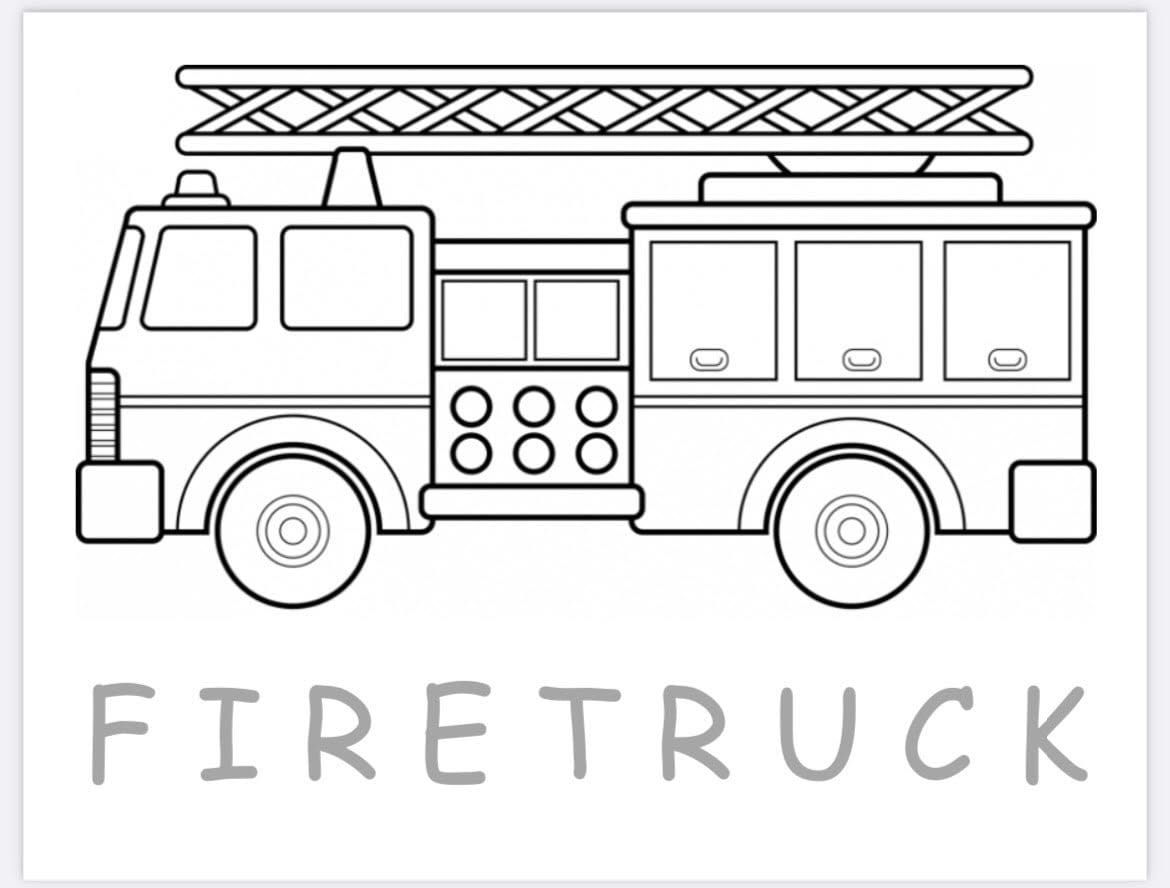 Firetruck coloring sheet