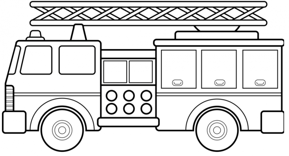 Get this free printable fire truck coloring page for kids