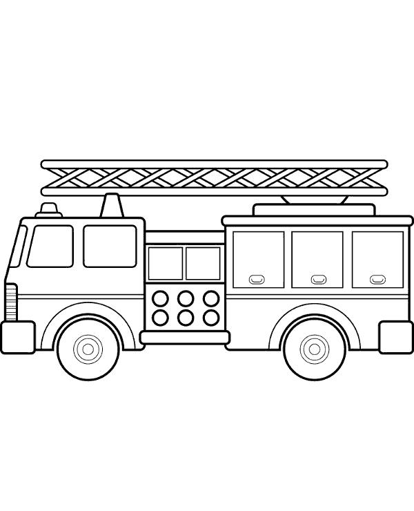 Firetruck coloring page for kids