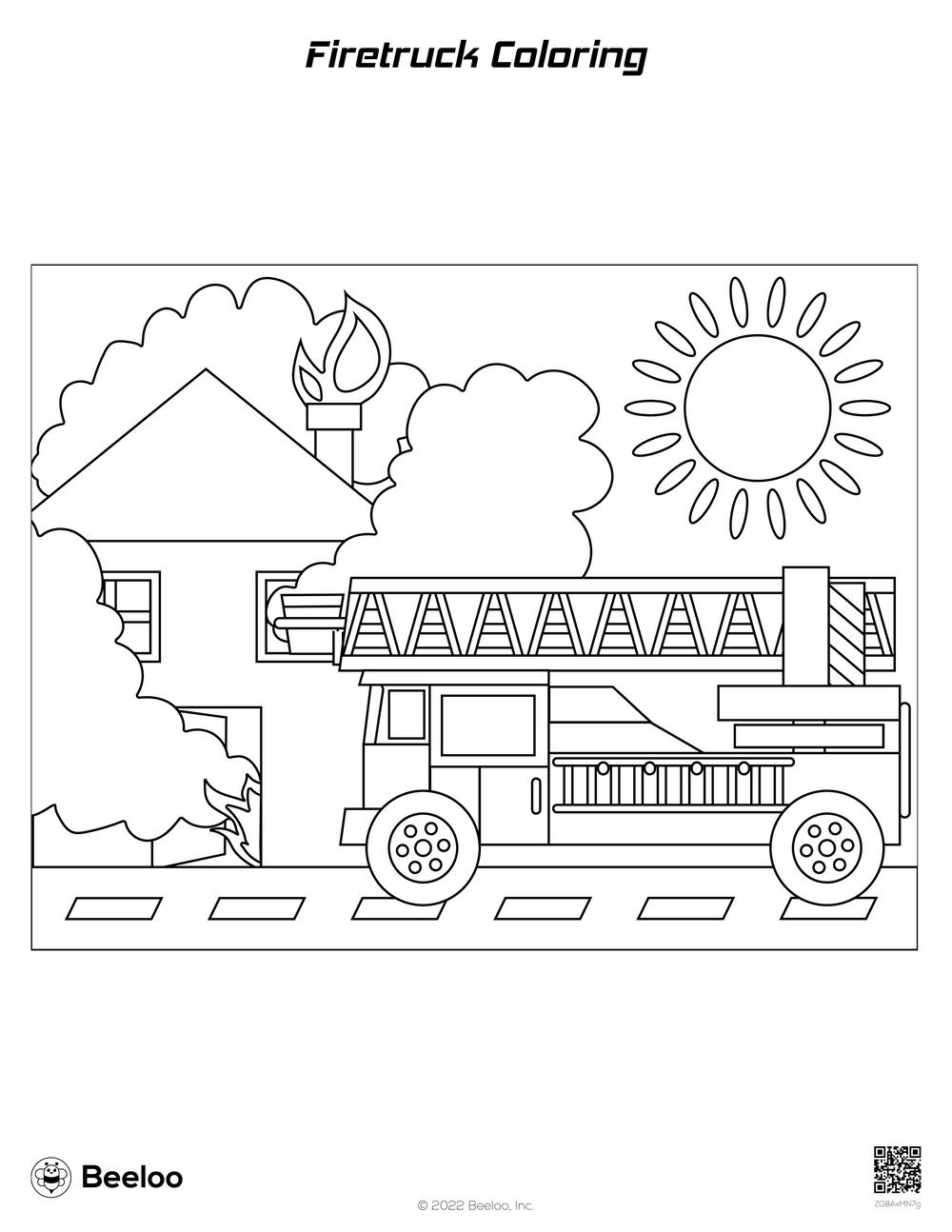 Firetruck coloring â printable crafts and activities for kids