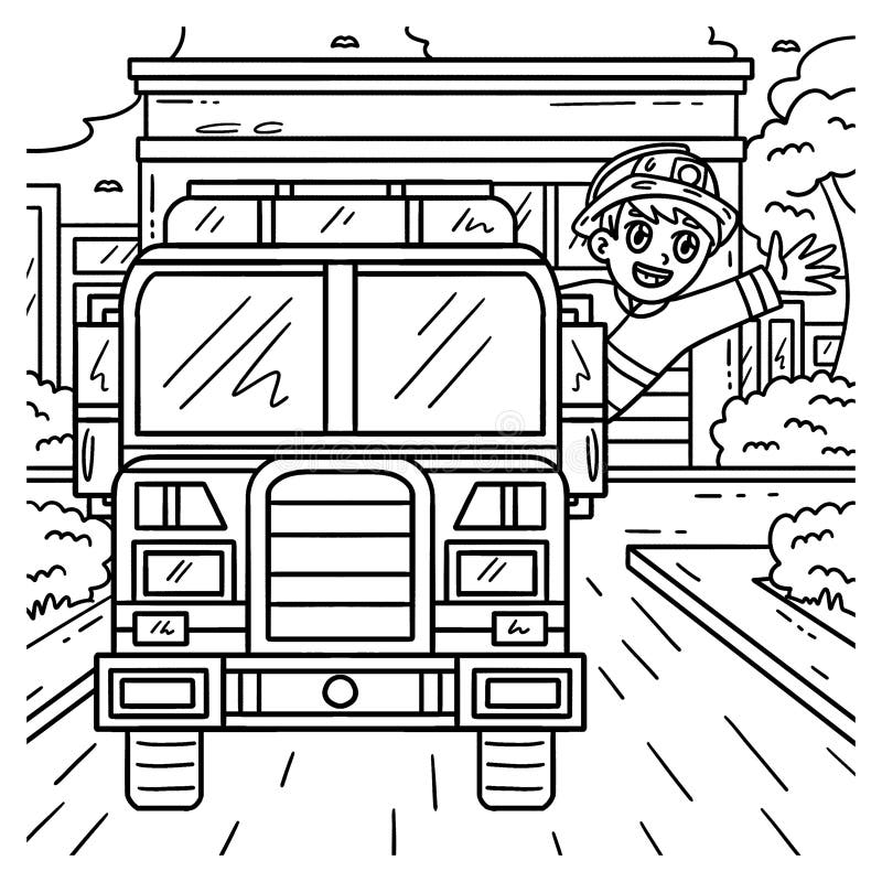 Fire truck coloring page stock illustrations â fire truck coloring page stock illustrations vectors clipart