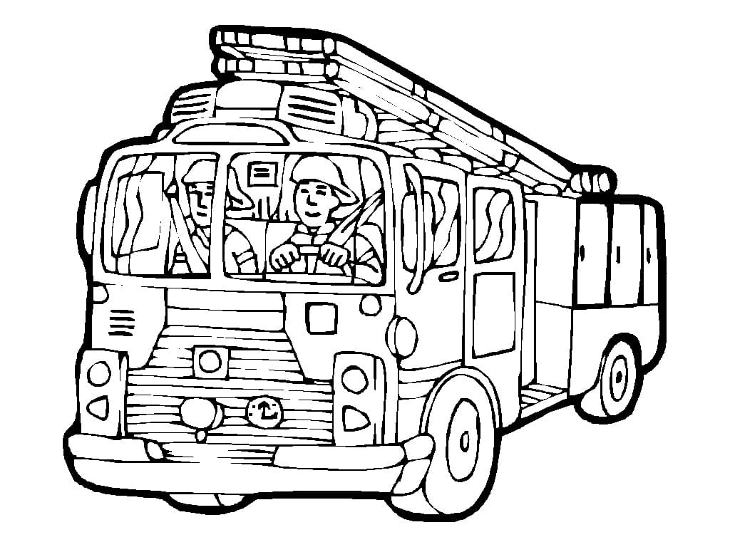 Free printable fire truck coloring page