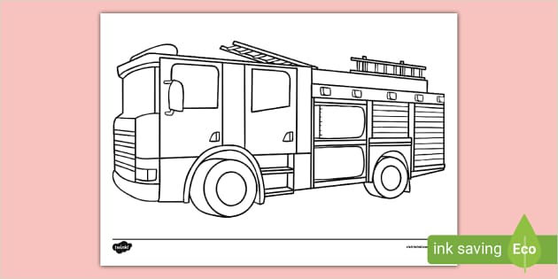 Fire engine colouring page colouring sheets