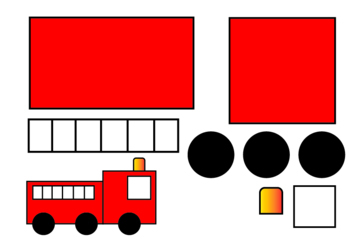 Preschool shape fire truck craft template by iteacher designer tpt