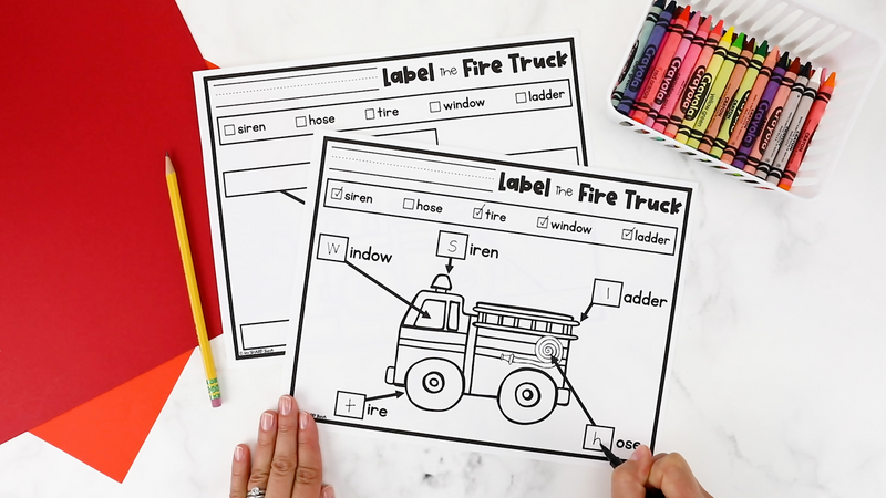 Fire safety week fire truck craft printable classroom resource one â schoolgirl style