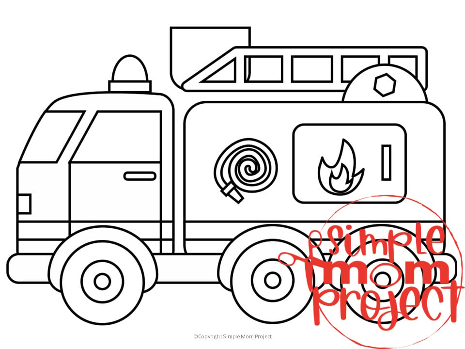 Free printable fire truck template â simple mom project