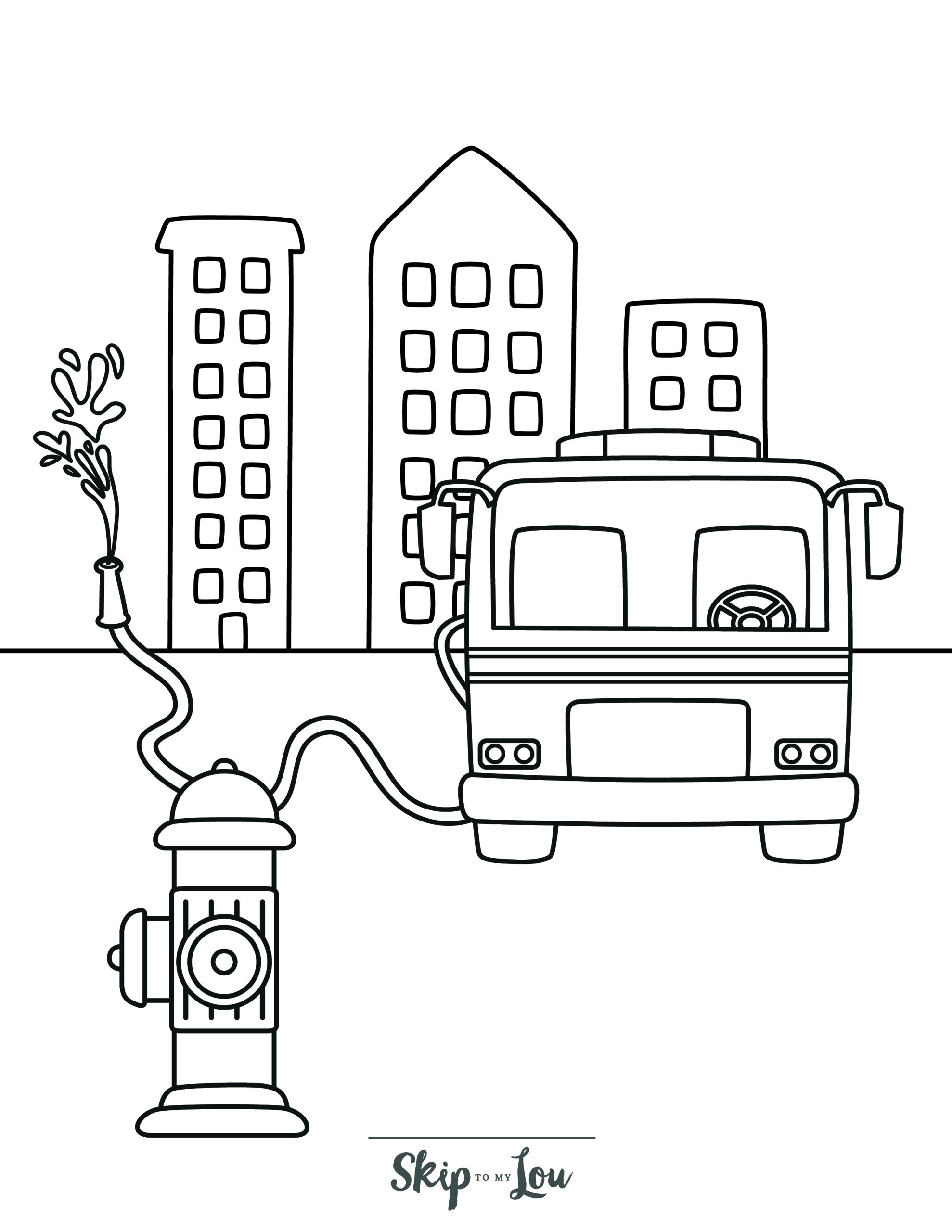 Free printable fire truck coloring pages with book download skip to my lou