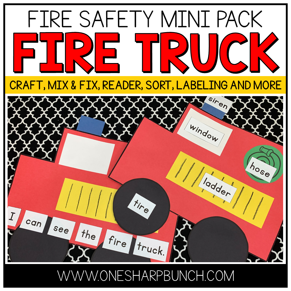 Fire safety week fire truck craft printable classroom resource one â schoolgirl style